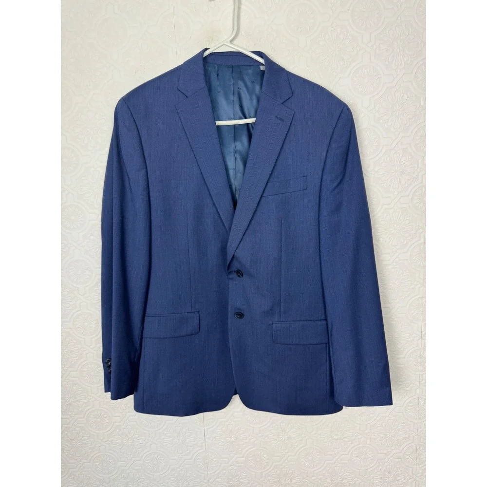 Michael Kors Mens Blue Wool Blend 2 Button Blazer‎ Sport Coat Jacket 40R 40 R